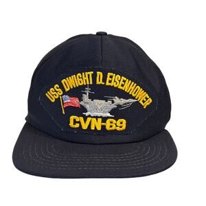 USS Dwight D. Eisenhower CVN-69 naval SnapBack trucker hat USA military OSFA